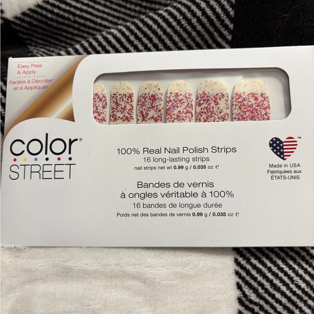Color Street Pink and White Nail Polish Strips LOVE SHACK